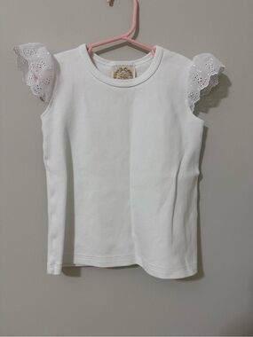 The Beaufort Bonnet Company White Eyelet Flutter Sleeve Tank